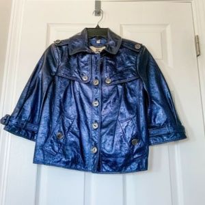 Burberry Metallic Leather Jacket - Size 4